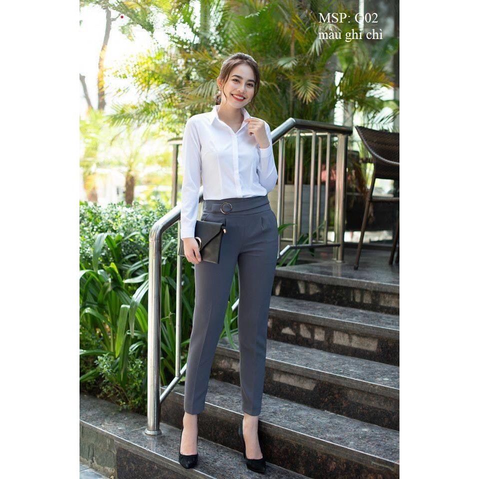 Quần tây công sở thiết kế đai lưng cực sang chảnh Mã 002 | BigBuy360 - bigbuy360.vn