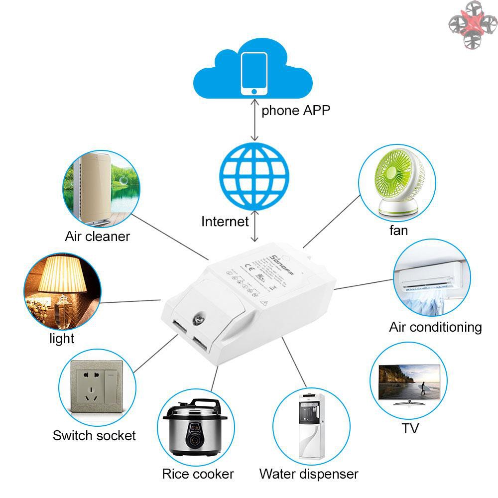 CTOY SONOFF TH16 16A/3500W Smart Wifi Switch Monitoring Temperature Humidity Wireless Home Automation Kit Works With Amazon Alexa and for Google Home/Nest