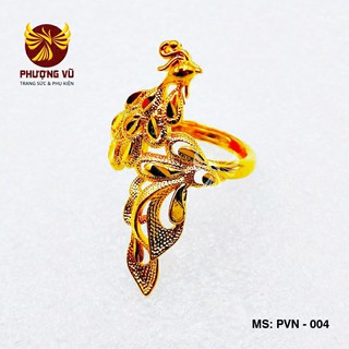 Nhẫn ngón trỏ hình phượng hoàng mạ vàng 24k