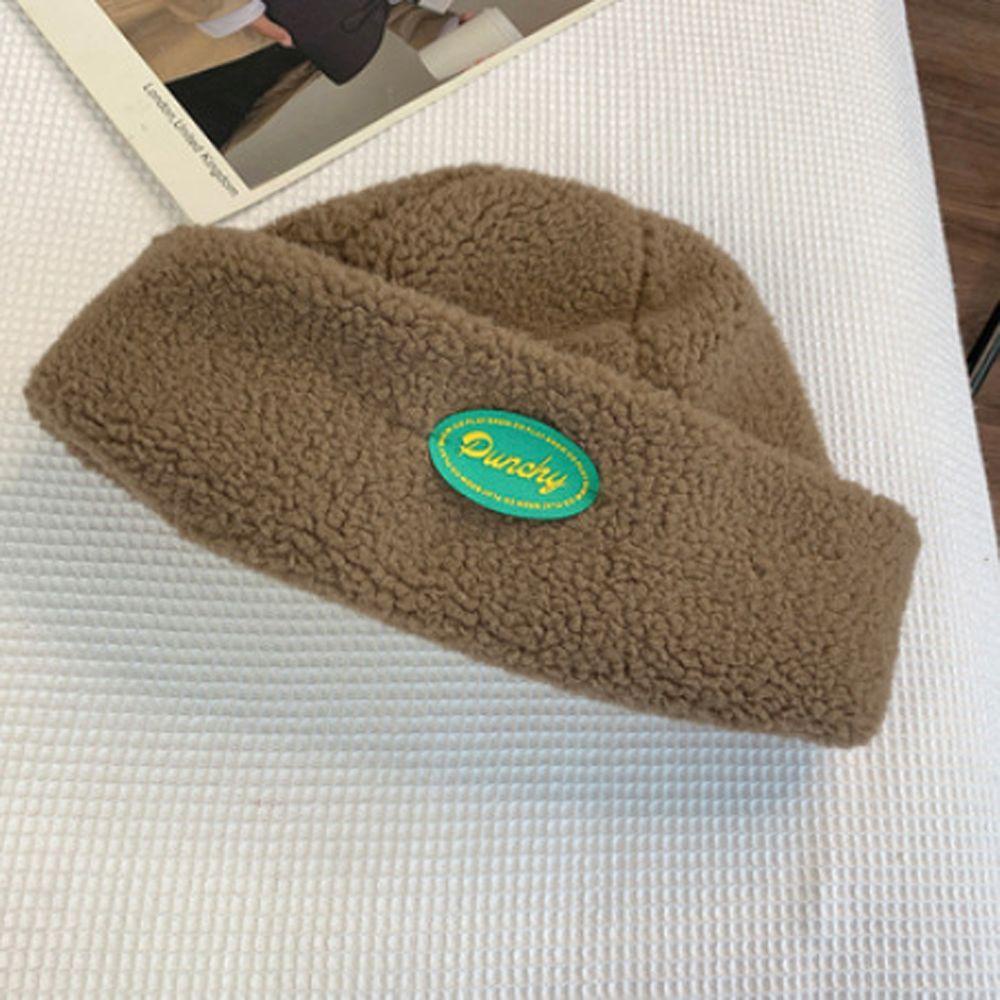 Mũ beanie Lông Cừu Màu Trơn Đơn Giản Bảo Vệ Tai Thời Trang Thu Đông Cho Nữ