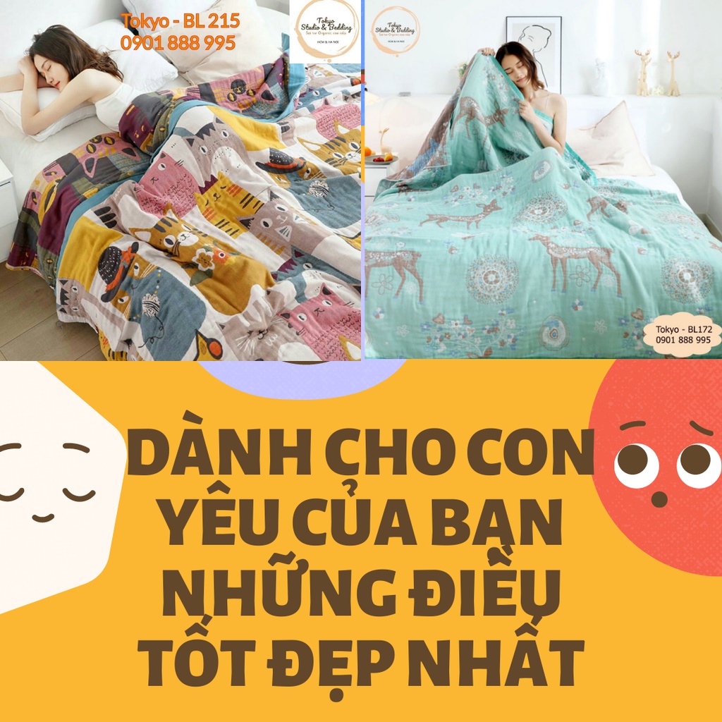 (2)TH Chăn Xô Cho Bé Organic Cotton Dòng Cao Cấp &amp; Basic