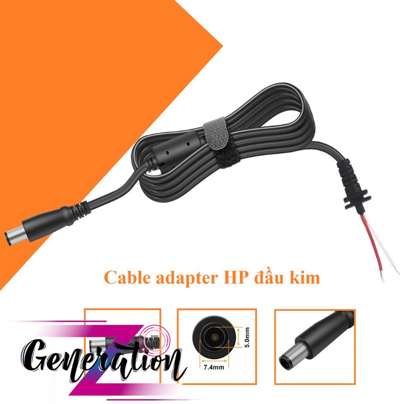 Cáp nguồn Adapter HP đầu kim chân Jack 5.0mm*7.4mm