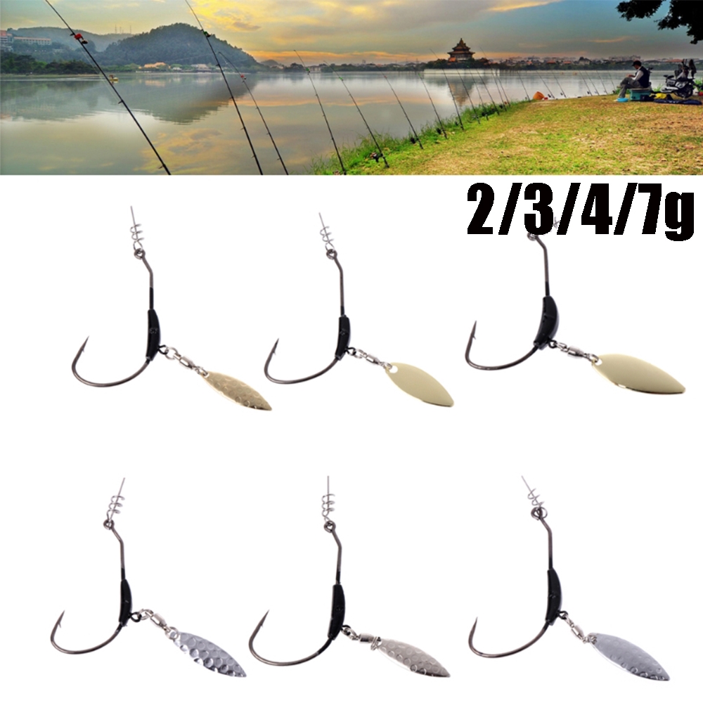 MUVAKO Móc câu cá bằng thép carbon chất lượng cao 2 / 3 / 4 / 7g