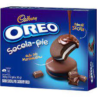 Bánh Oreo socola pie nhân dẻo marshmallow chocopie hộp 12 bánh