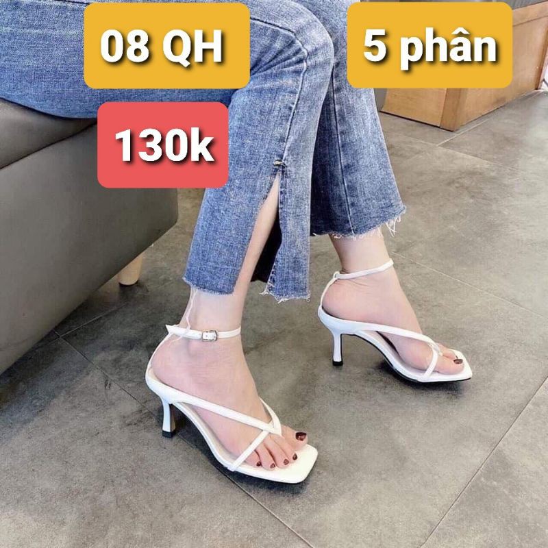 [Mã SKAMLTSM9 giảm 10% đơn 99K] Giày Sandal Quai Hậu Cao Gót Nữ 5 Phân Kẹp Ngón - MS 08QH