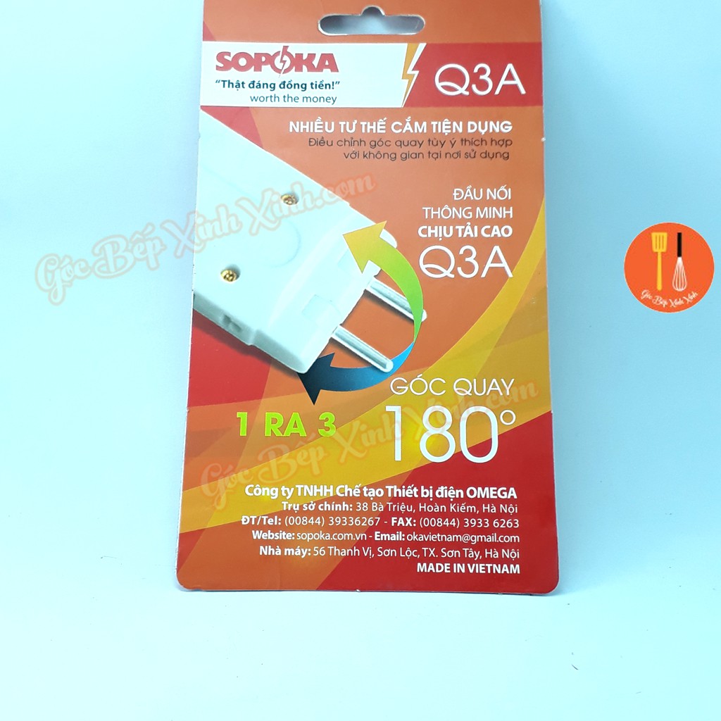 Phích cắm/ ổ cắm/ ổ chia điện / đầu nối 1 ra 3 Q3A / Q3T SOPOKA