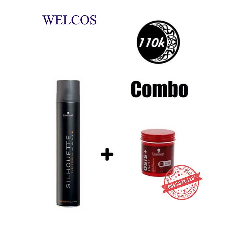 Combo gôm xịt tóc Silhouette 420 ml +  Sáp vuốt tóc Osis THRILL 3 giá rẻ CB18