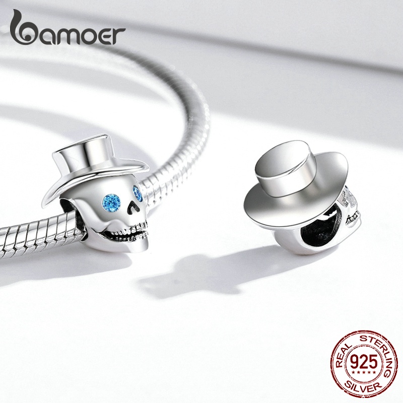 Hạt trang sức Bamoer BSC522 bằng bạc sterling 925 thiết kế 4 kiểu phong cách Halloween dùng làm đồ trang sức thủ công