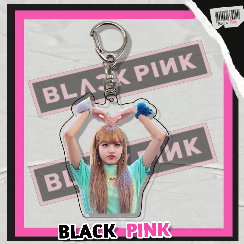 Móc khóa acrylic hai mặt hình BLACKPINK Lisa Jennie Jisoo độc đáo