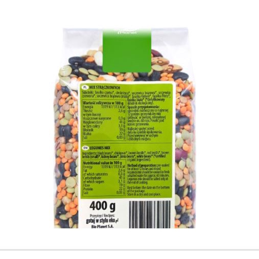 Hỗn Hợp Đậu Hữu Cơ Bio Planet 400g- Các Loại Hạt Hữu Cơ cho Bé