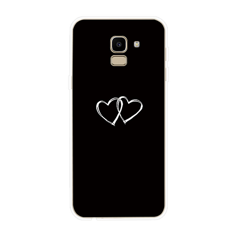 Ốp Lưng Samsung Galaxy J2 Pro J4 J4+ J6 J6+ Plus J8 2018 TPU mềm Case Cá tính đen tuyền Two