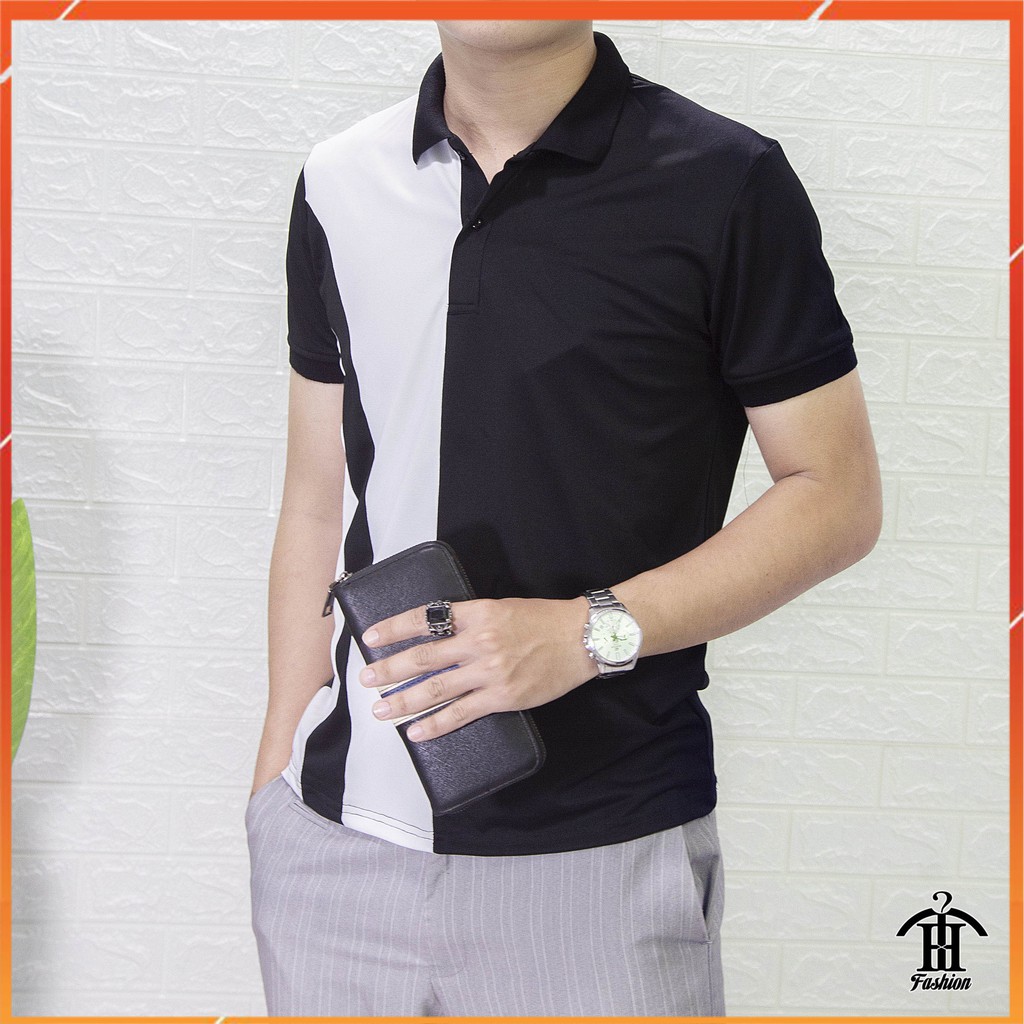 Áo polo nam áo thun nam cotton thoáng mát phối sọc đen trắng kiểu dáng lịch lãm pl209 | BigBuy360 - bigbuy360.vn