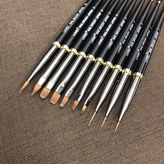 Set cọ 10 cây cán đen nailbrush - 10 loại cọ vẽ nail chuyên dụng cho thợ nail