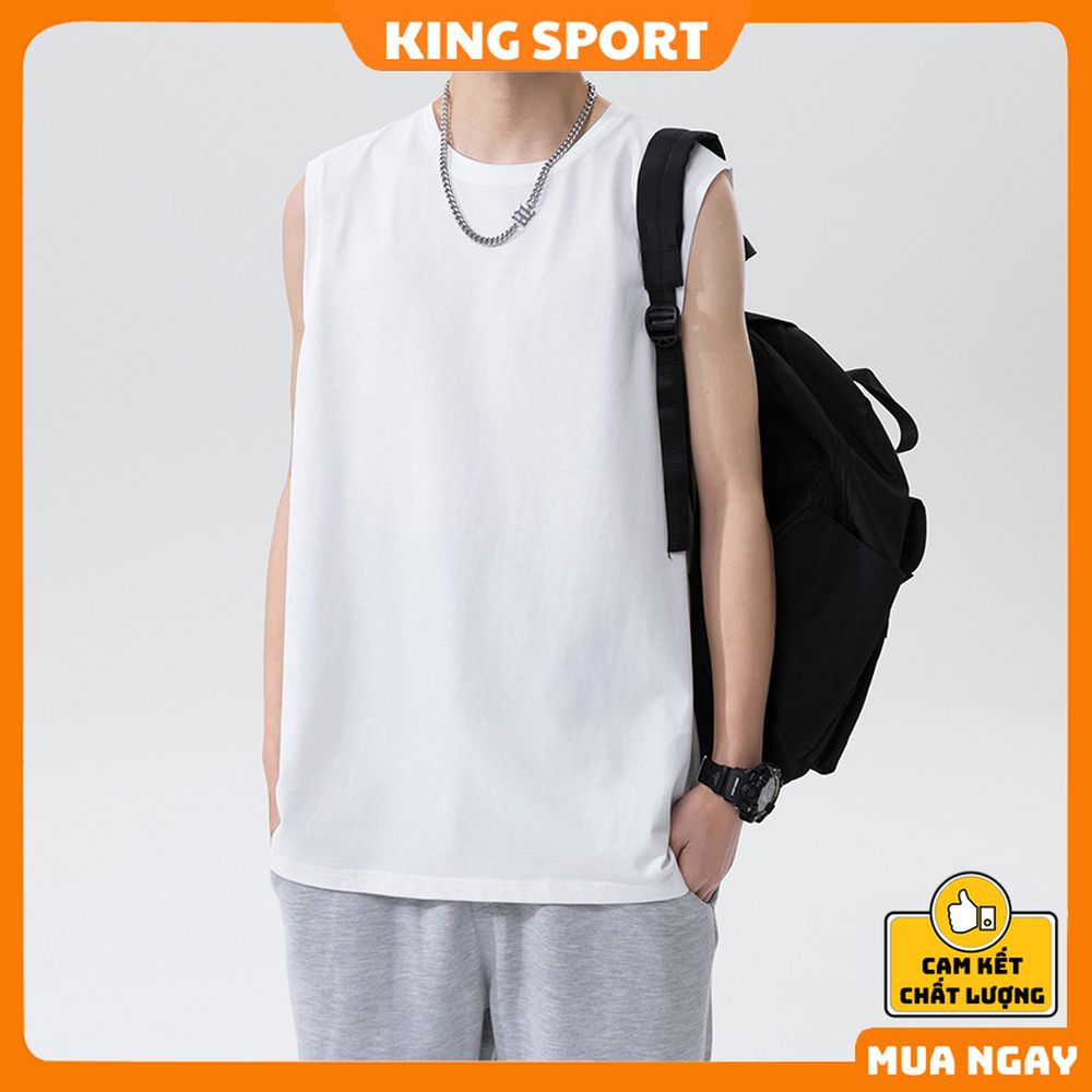 Bộ quần áo thể thao nam nữ mùa hè ba lỗ tanktop sát nách form rộng vải thun mềm mịn thoáng mát đẹp cao cấp KING SPORT
