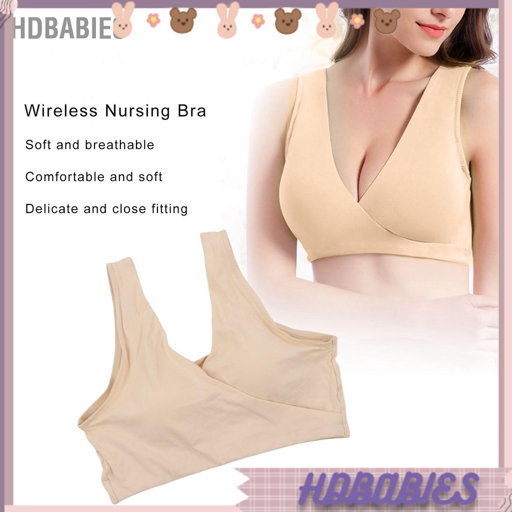 HDbabies Áo ngực cho con bú Fleshcolor Cross không dây Thuận tiện Ngủ lót bà bầu
