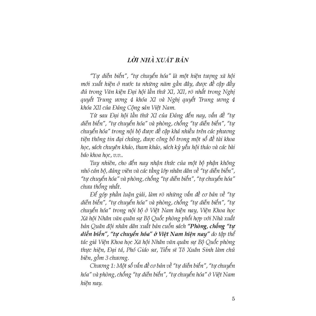 Sách - Phòng, Chống "Tự Diễn Biến", "Tự Chuyển Hóa" Ở Việt Nam Hiện Nay | BigBuy360 - bigbuy360.vn