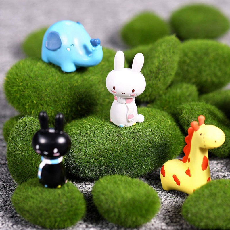 22 Viên Đá Rêu Xanh Nhân Tạo 2 Kích Cỡ Trang Trí