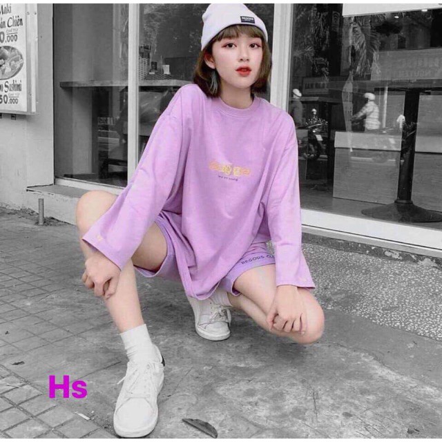 [FREESHIP ĐƠN TỪ 50K] Áo thun tím chữ Hàn chữ ngực HSU0819