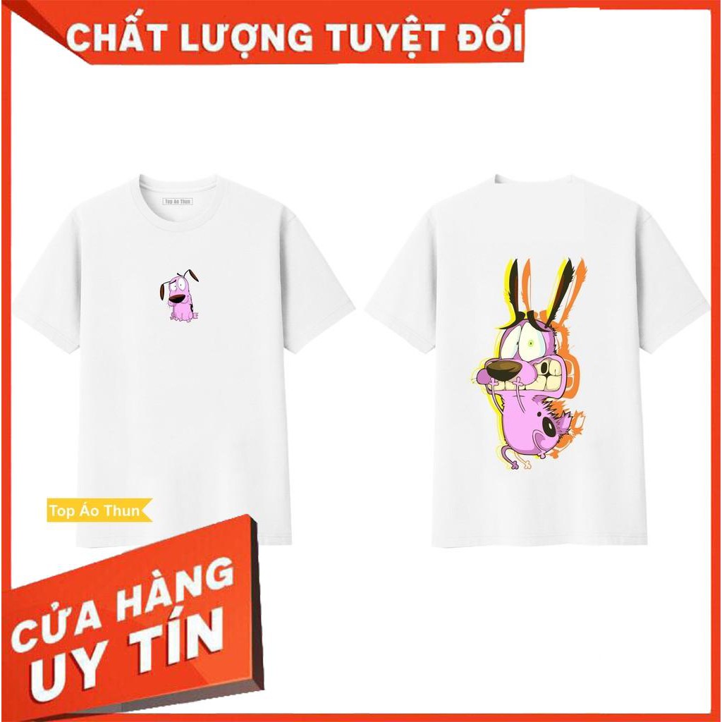 👉🏻 Áo Thun Tay Lỡ Unisex - Áo Local brand #Courage chú chó siêu nhút nhát✅