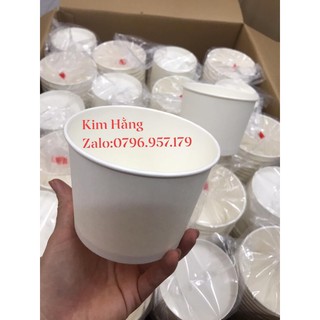 Set 100 tô giấy 600ml trắng đựng cháo, súp