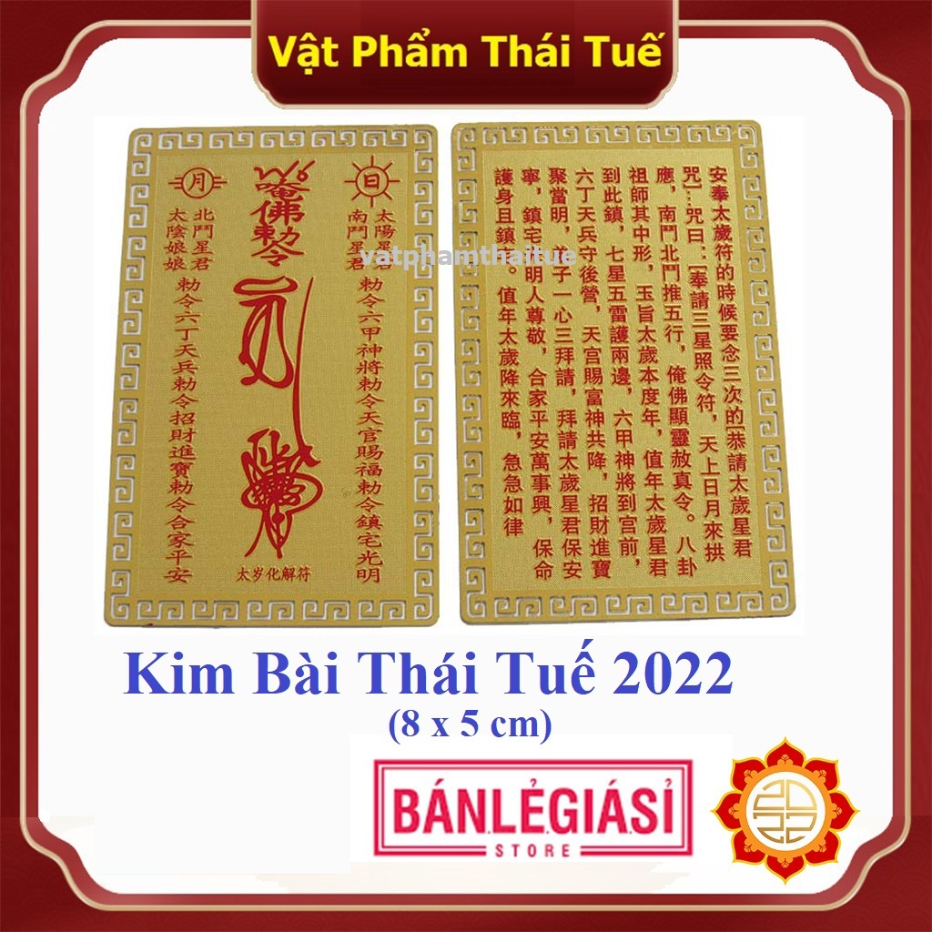 Kim Bài Thái Tuế Nhâm Dần năm 2022 - hóa giải vận hạn tuổi Dần, Thân, Tỵ, Hợi, Tý, Thìn - Vật Phẩm Thái Tuế