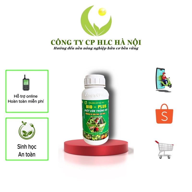 CHẾ PHẨM TRỪ SÂU SINH HỌC BIO PLUS HLC CHUYÊN DIỆT CÁC LOẠI SÂU VẼ BÙA, NHỆN ĐỎ, TRĨ, RẦY, RỆP,... CHO CÂY TRỒNG - 500ML