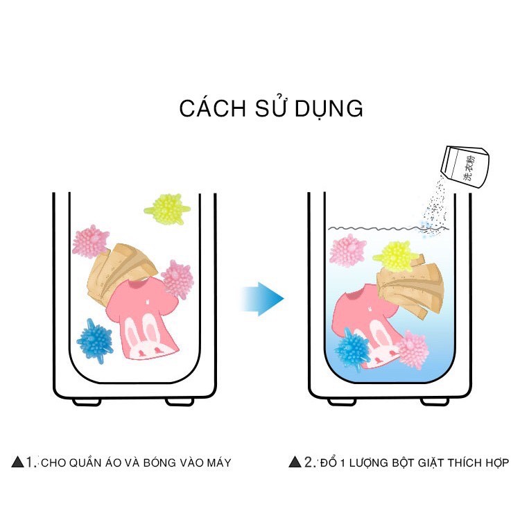 10 Quả bóng giặt gai tẩy sạch đồ quần áo làm phẳng chống nhăn - Cầu gai giặt đồ