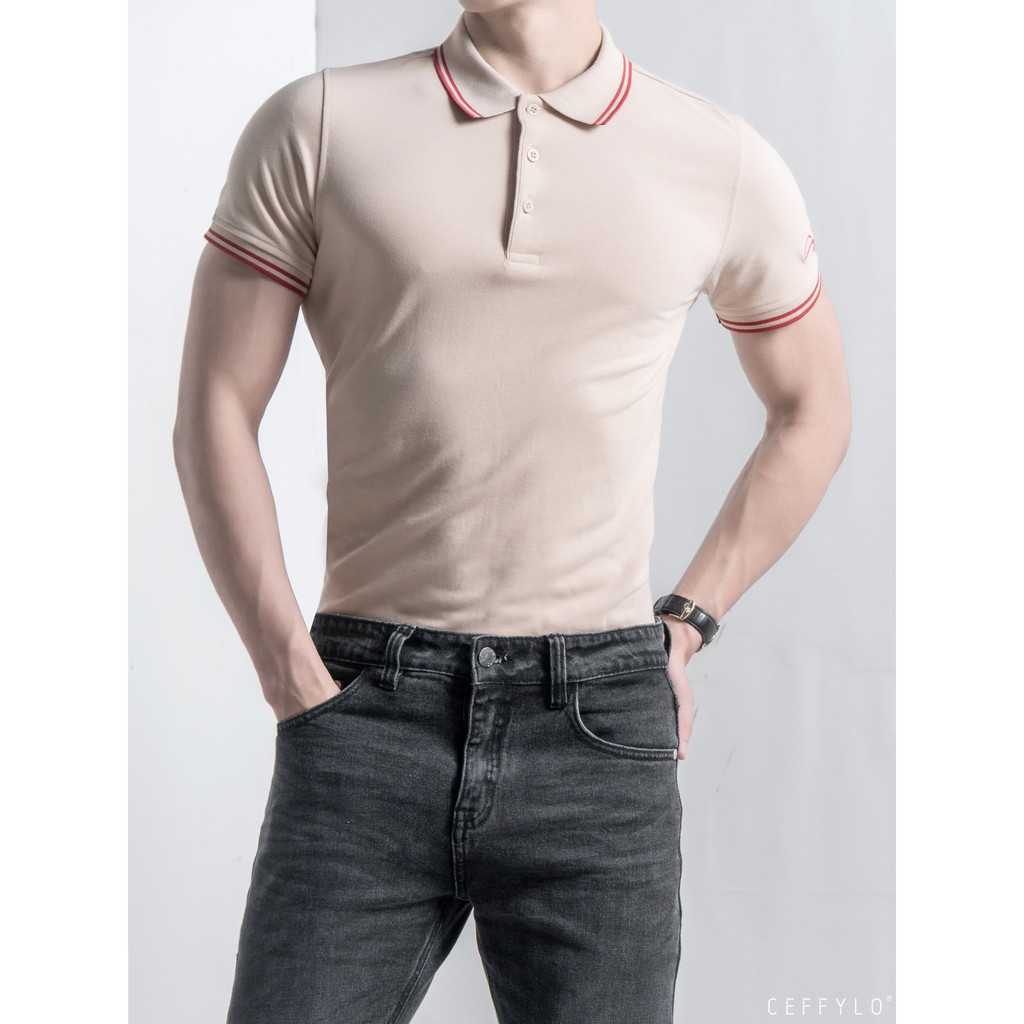 [Mã LT50 giảm 50k đơn 250k] Áo Polo tay thêu chữ Camel vải Cotton mềm mịn CEFFYLO | BigBuy360 - bigbuy360.vn