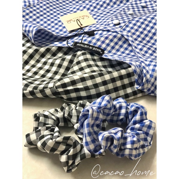 ÁO SƠ MI VẠT NGẮN DÀI cảo nhiều màu vải katê thoáng mát tặng kèm scrunchie cùng màu