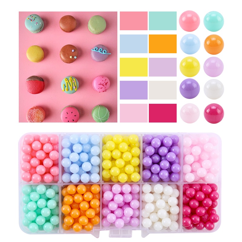 Chuỗi Hạt Ngọc Trai Giả Bằng Acrylic 6mm / 8mm Nhiều Màu Sắc Dùng Làm Đồ Thủ Công DIY