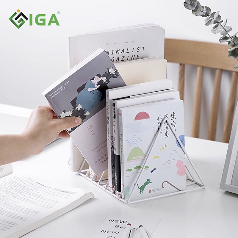 Gía sách tam giác để bàn phù hợp với bàn làm việc, bàn học, bàn máy tính- GM47