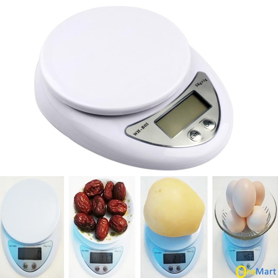 Cân tiểu ly điện tử nhà bếp mini định lượng 1g - 5kg độ chính xác cao kèm 2 viên pin AAA