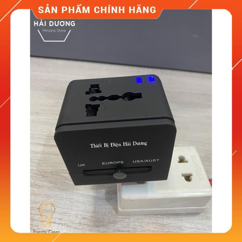 Ổ cắm điện quốc tế du lịch đa năng OC-122 2 cổng USB Travel AC Adapter - Có Video - BH 1 năm - Energy Green Lighting