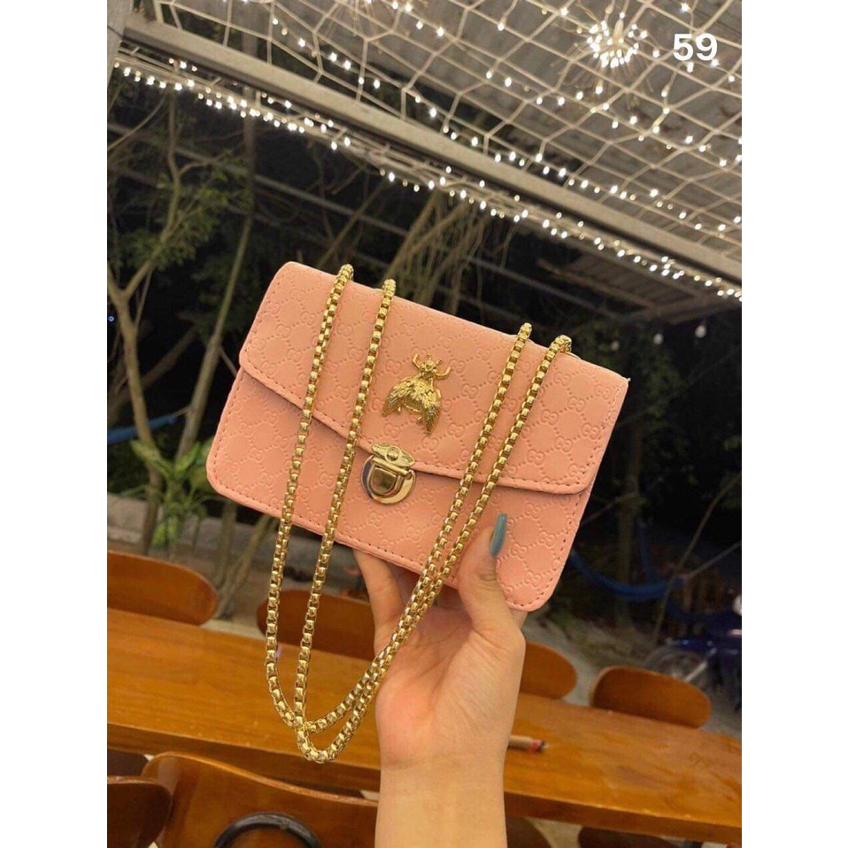 Túi xách nữ họa tiết con ong đeo chéo kẹp nách sang chảnh