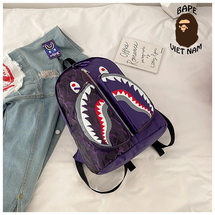 [Best Quality] Balo Bape Shark 4 Màu Camo, chất liệu Canvas chống nước Bape VN