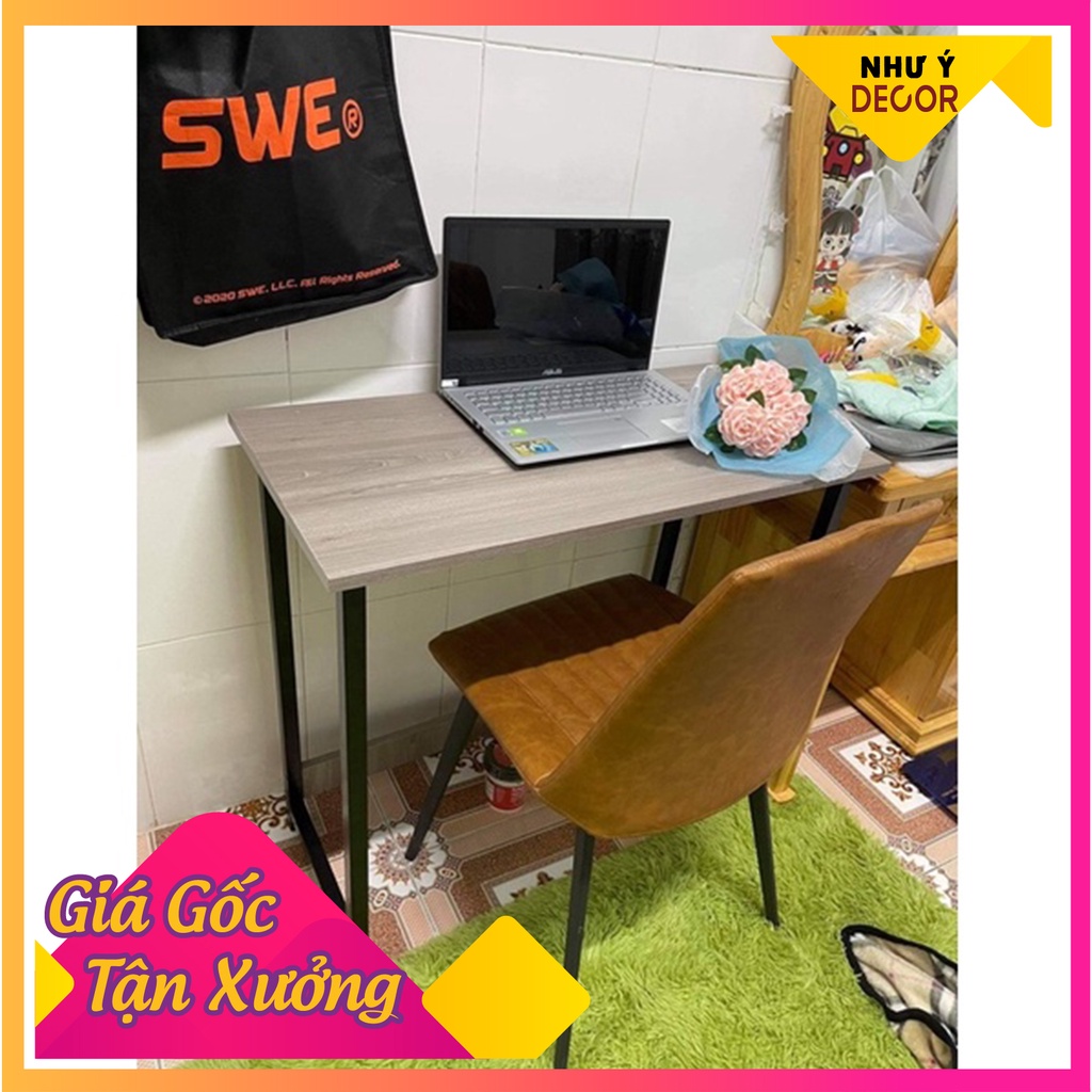 Bàn Làm Việc, Bàn Học ✨FREE SHIP✨ Chân sắt chữ U sơn tĩnh điện, Mặt bàn vân gỗ sang trọng, lắp ráp tiện lợi