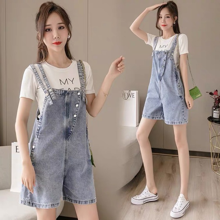 Yếm jean nữ ngắn ống rộng julido store, yếm nữ màu xanh cao cấp phong cách HÀN QUỐC 2021 yn0005 | BigBuy360 - bigbuy360.vn
