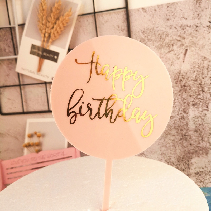 Que Cắm Trang Trí Bánh Kem Chữ HAPPY Birthday Bằng Acrylic Kiểu Mới