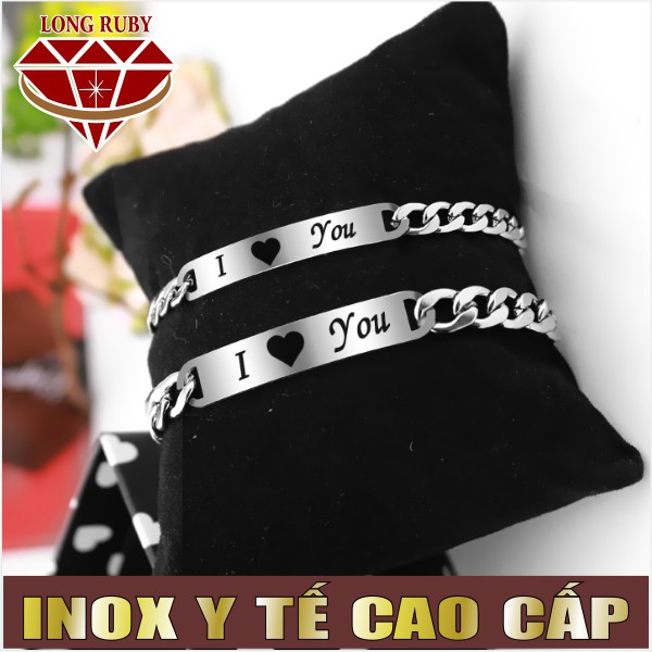 LẮC VÒNG TAY CẶP ĐÔI INOX - CHỮ I LOVE YOU