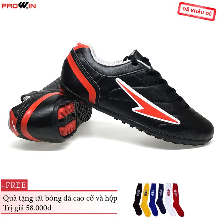 Giày đá bóng Prowin cao cấp trẻ em đen - nhà phân phối chính từ hãng