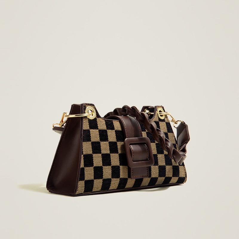 Túi xách cầm tay họa tiết sọc caro thoải mái thời trang cao cấp cho nữ