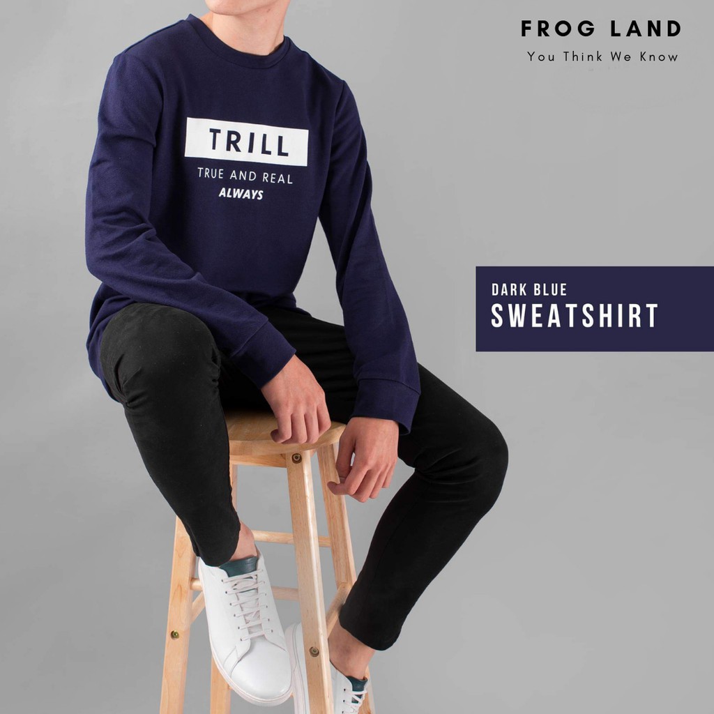 SWEATER NAVY IN TRILL, TAY DÀI