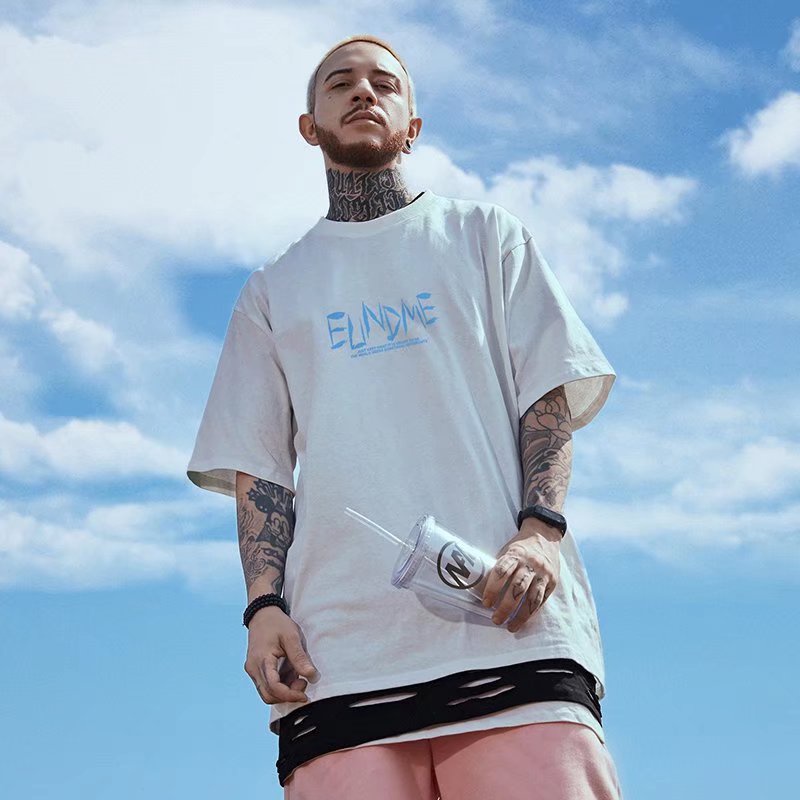 Áo Thun Tay Ngắn Dáng Rộng In Chữ Thời Trang Mùa Hè Phong Cách Hàn Quốc Cho Nam size M-8XL