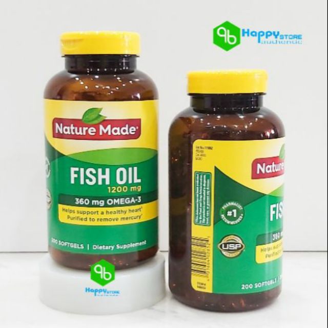 { MẪU MỚI } DẦU CÁ OMEGA 3 FISH OIL 1200mg, 200 viên, Mỹ