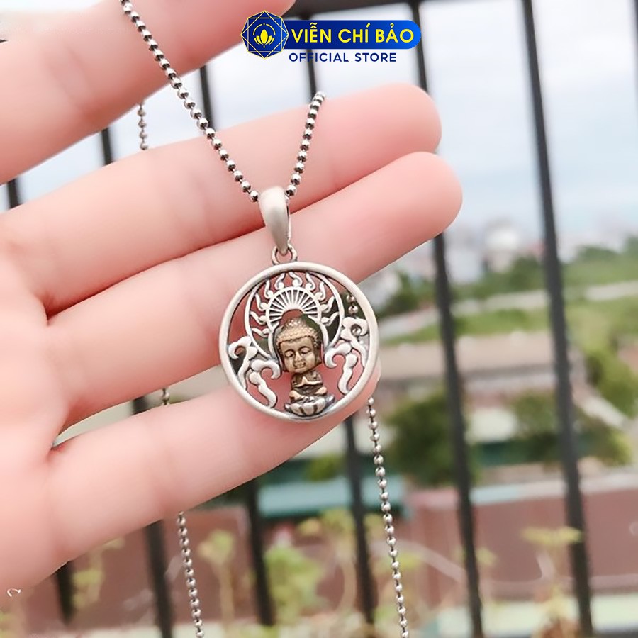 Mặt dây chuyền Thích Ca Vi Tiếu hỏa tam muội chất liệu bạc Thái 925 phong cách cổ điển Viễn Chí Bảo M000560