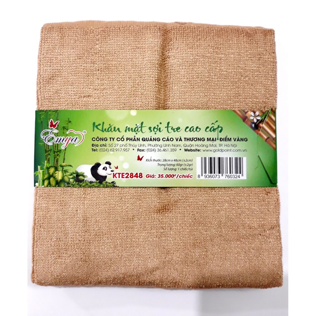Khăn Mặt Sợi Tre Cao Cấp Emya KTE2848 (giao màu ngẫu nhiên)