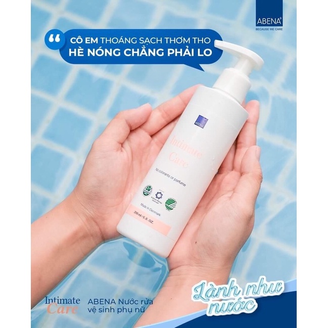 Nước rửa vệ sinh phụ nữ Abena nhập khẩu từ Đan Mạch - Abena Intimate Care 200ml cân bằng độ pH vùng kín, giảm ngứa