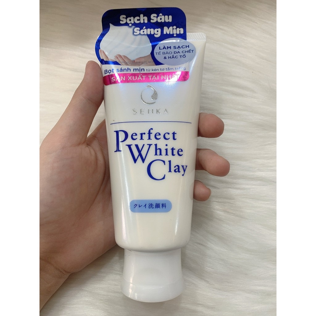 Sữa rửa mặt tạo bọt chiết xuất đất sét trắng Senka Perfect White Clay 50g/ 120g