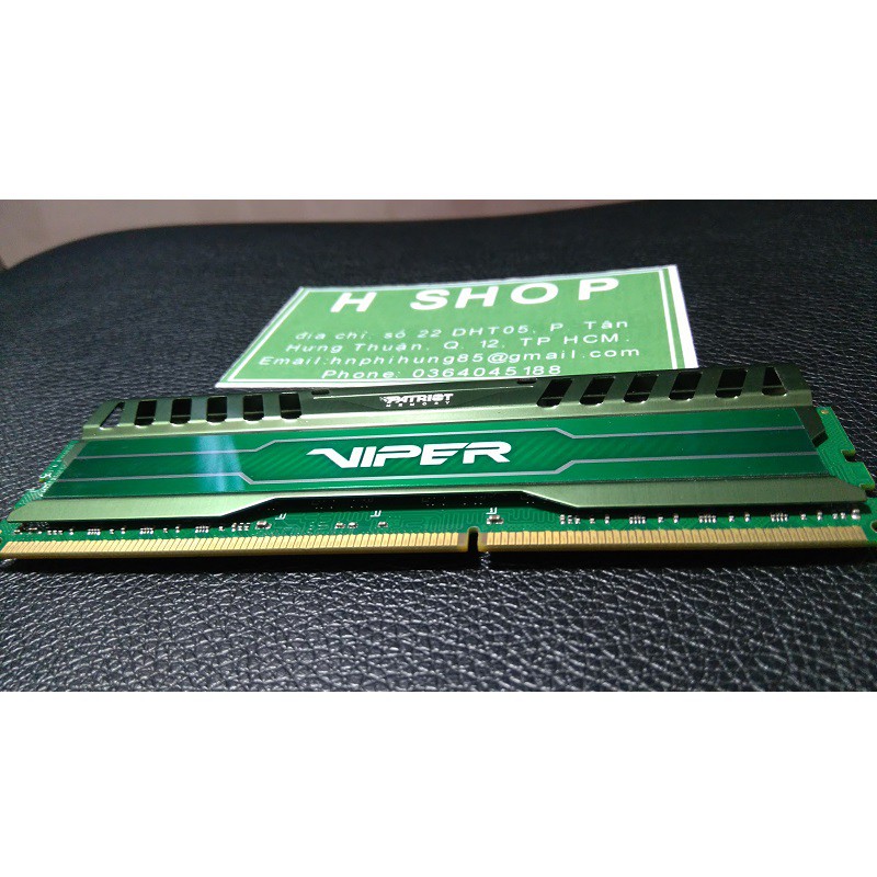 Ram tản nhiệt 8Gb (Kit 2x4gb) DDR3 bus 1600 overclock lên tới 2133, ram bộ hiệu PATRIOT, bảo hành 3 năm