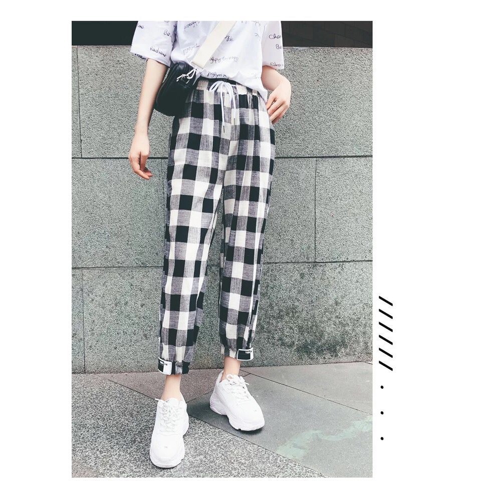 winners Women Mid Waist Straight Plaid Ankle-Length Pants | BigBuy360 - bigbuy360.vn